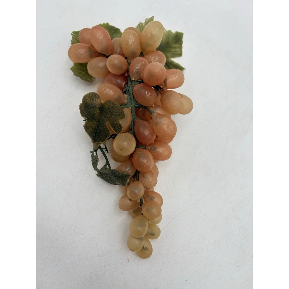 Vintage Rubber Grapes Clusters Lot 3 Red Green Amber Faux Fruit Kitchen Decor